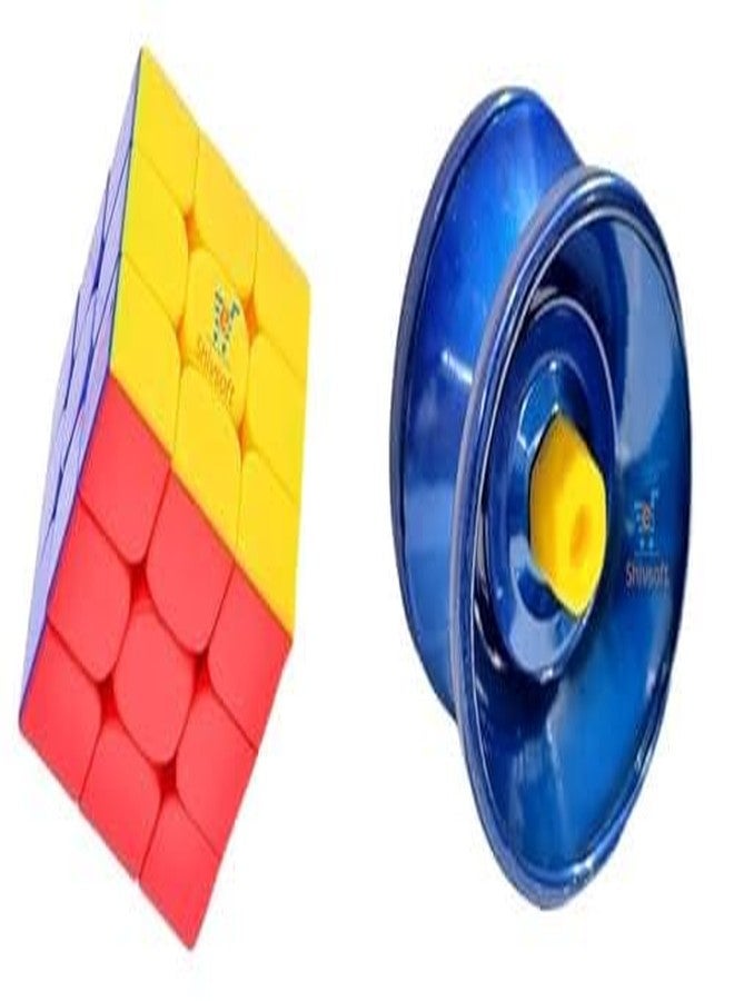 Shivsoft ® Fine Quality High Gloss high Speed Metal YoYo Spiner Toy with 3x3 Cube Combo